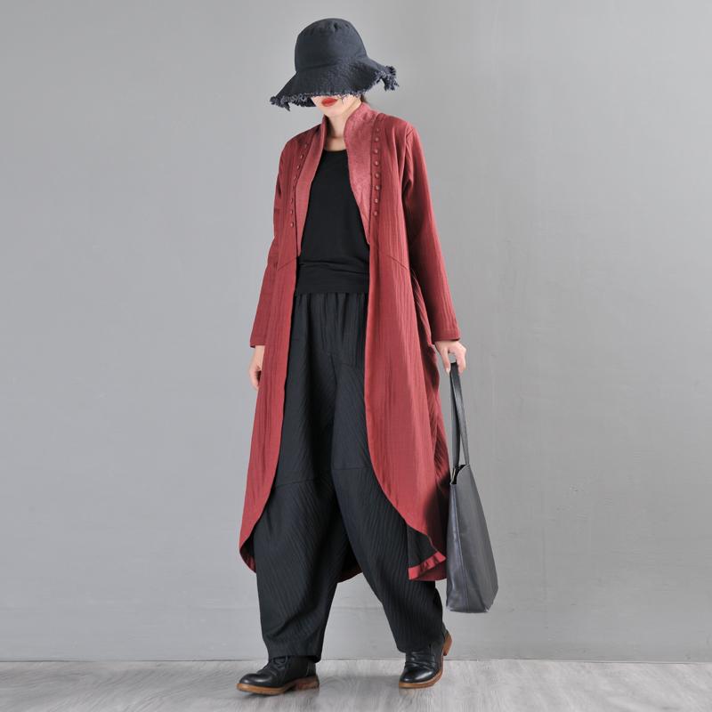 Solid Color Irregular Stitching Casual Loose Coat