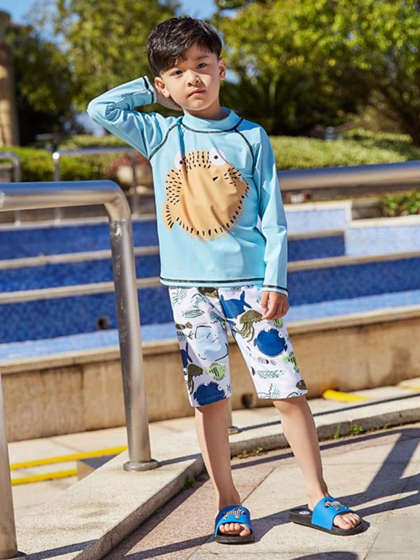 AONIHUA Long Sleeves Little Boy Swimwear