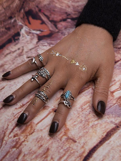 9PCS Turquoise Vintage Rings Accessories