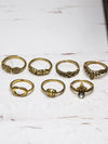 7pcs Fashion Vintage Hollow Rings Accessories