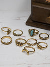 9PCS Turquoise Vintage Rings Accessories