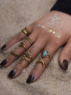 9PCS Turquoise Vintage Rings Accessories