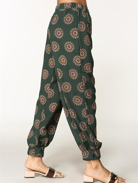 Loose Printed Bloomers Pants Bottom