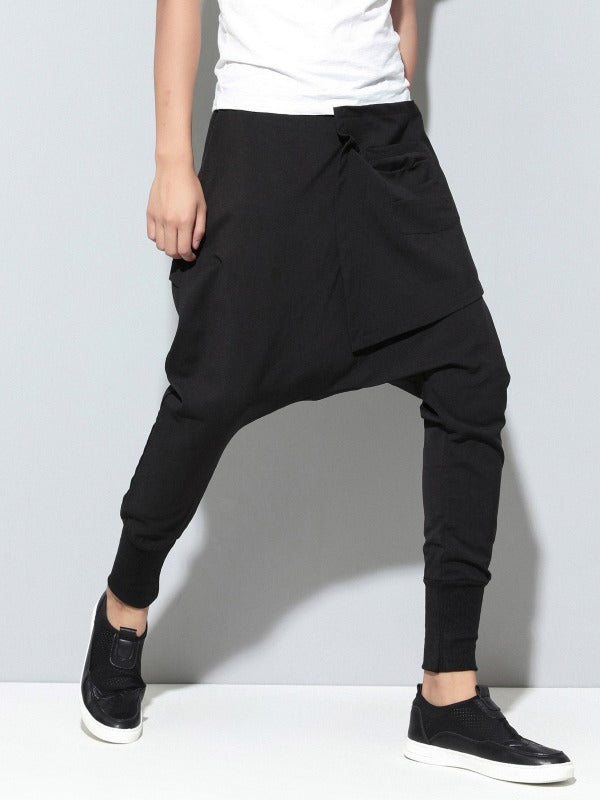 Loose Elasticity Waist False Two Harem Pants