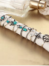 9PCS Vintage Leaf&Beads Rings Accessories