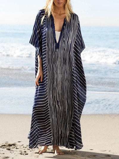 Loose Oversize Vacation Striped Dress