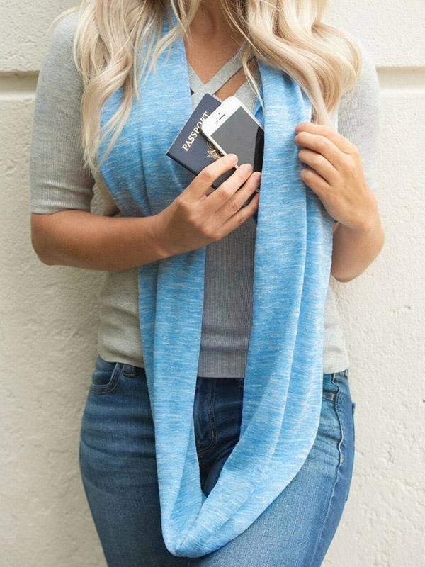 Simple Functional Zipper Colorful Scarf