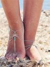 Retro Turquoise Tassel Foot Chain Accessory