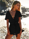 4 Colors Deep V-Neck Bandage Romper