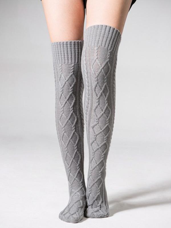 Knitting Over Knee-high 4 Colors Stocking