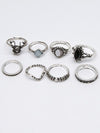 2 Styles Bohemian Vintage Silver Plated Rings Accessories