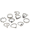 2 Styles Bohemian Vintage Silver Plated Rings Accessories