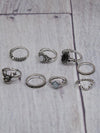 2 Styles Bohemian Vintage Silver Plated Rings Accessories