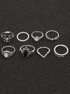 2 Styles Bohemian Vintage Silver Plated Rings Accessories