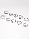 2 Styles Bohemian Vintage Silver Plated Rings Accessories