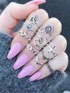 2 Styles Bohemian Vintage Silver Plated Rings Accessories