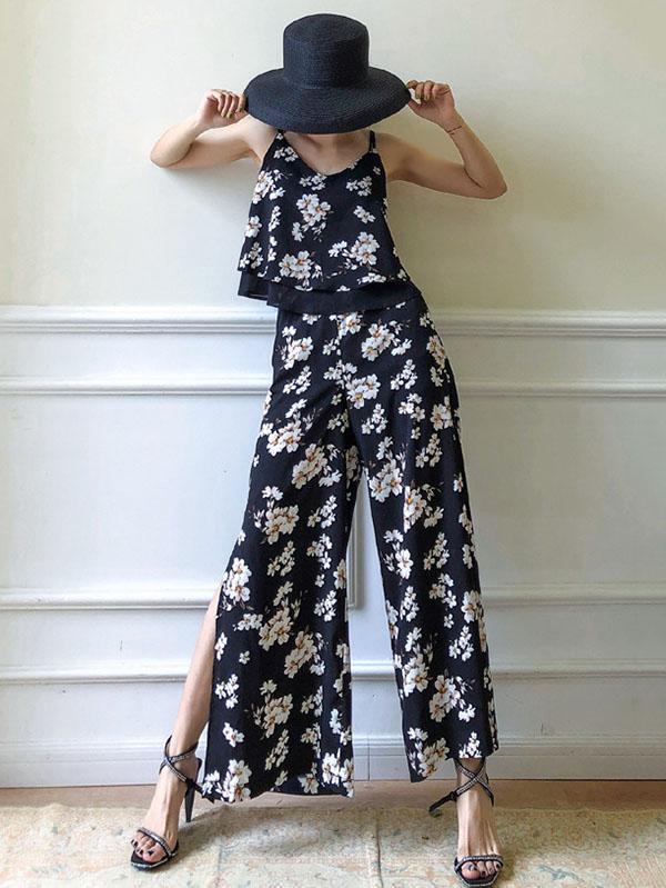 Casual Floral Split-side Suits