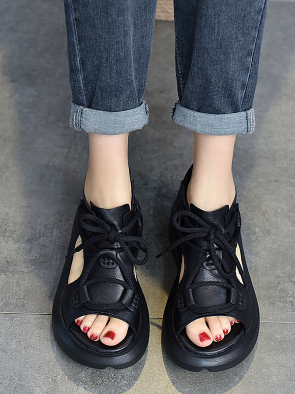 Original Casual Tied Hollow Platform Shoes