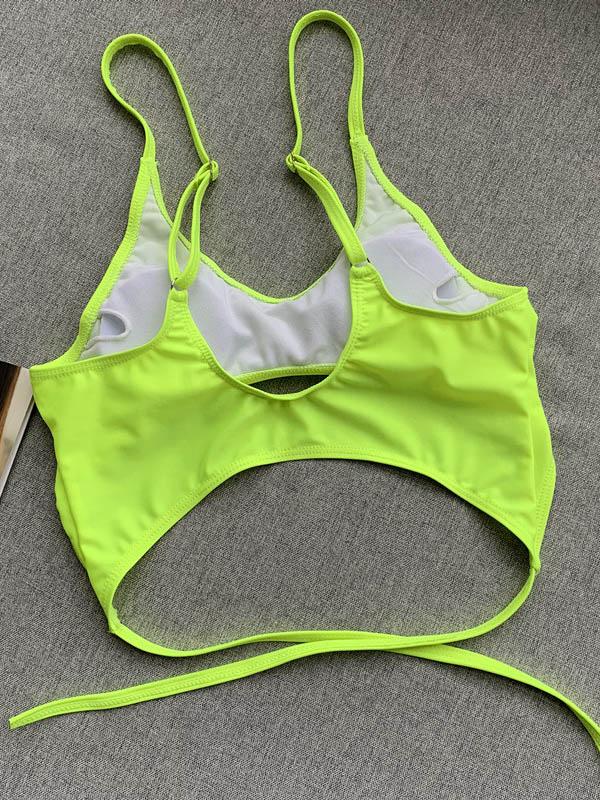 Solid Color Strapless One-Piece Swimsuit