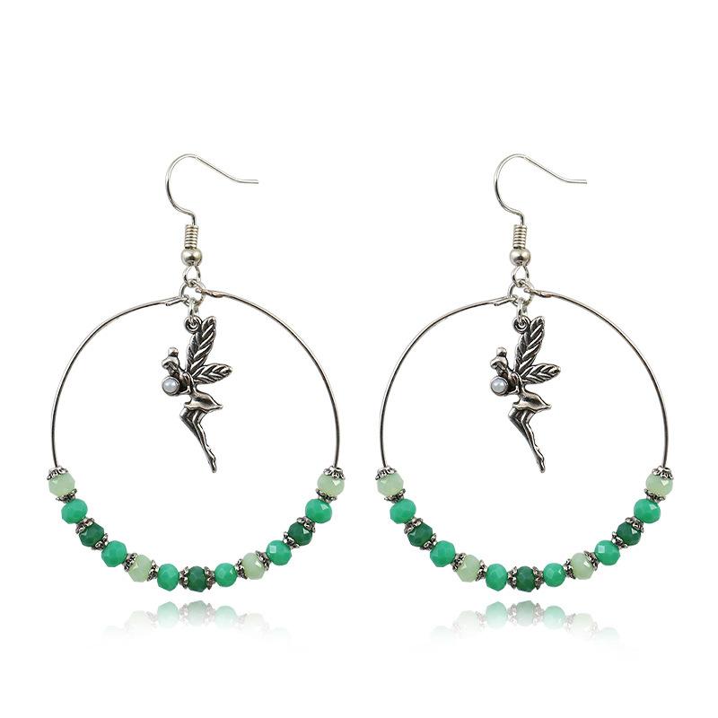 Buykud Simple Casual Beads Alloy Angel Earrings