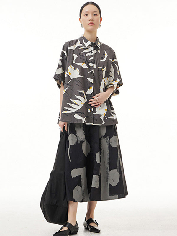 Urban Fashion Loose Geometric Printed Blouse