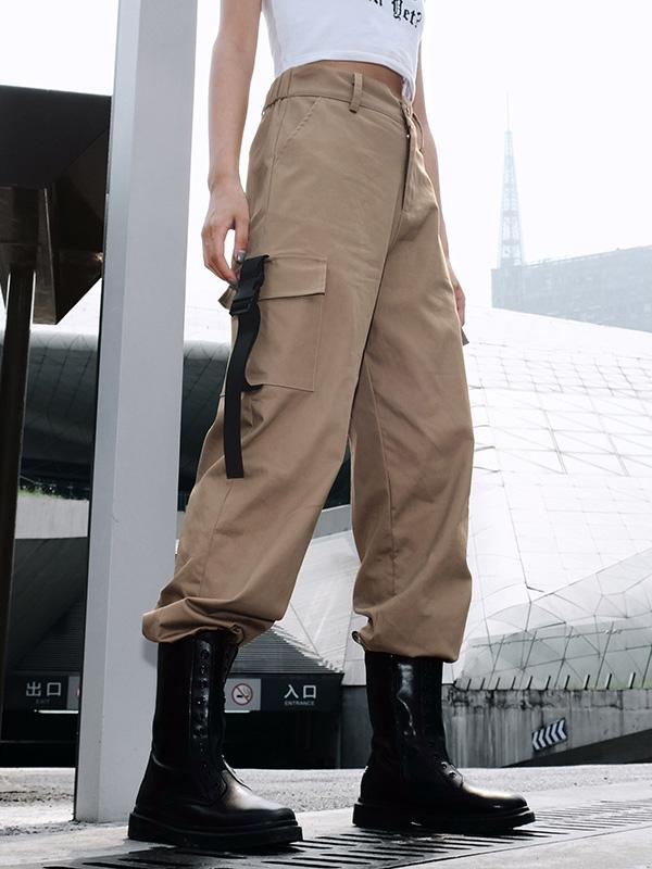 3 Colors High Waist Cargo Pants For Women