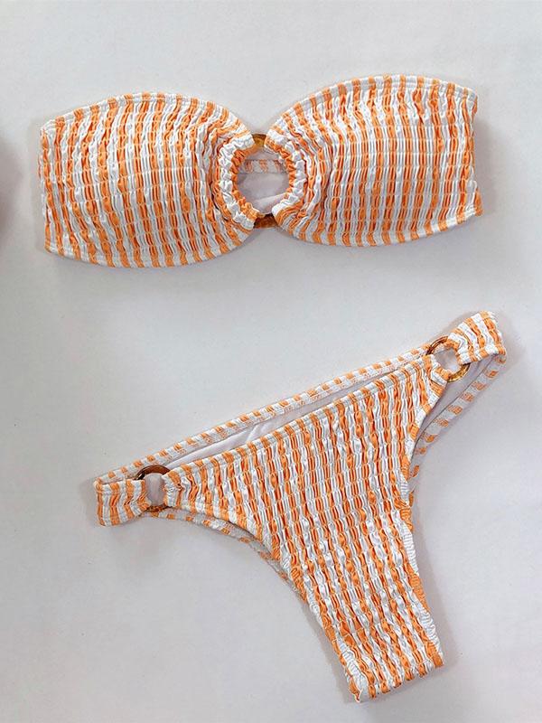 Sexy Breast Wrap Buckle Bikini Swimsuit