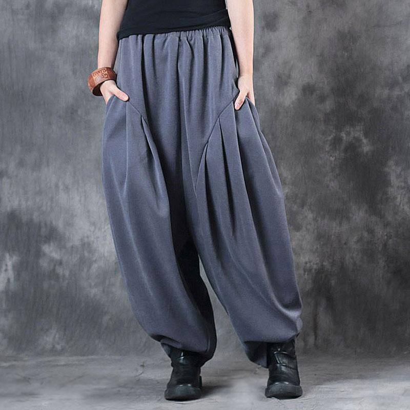 Loose Casual Winter Simple Light Gray Pants For Women