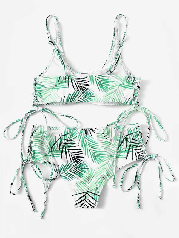 High-waisted Lace-up Bikinis Swimwear