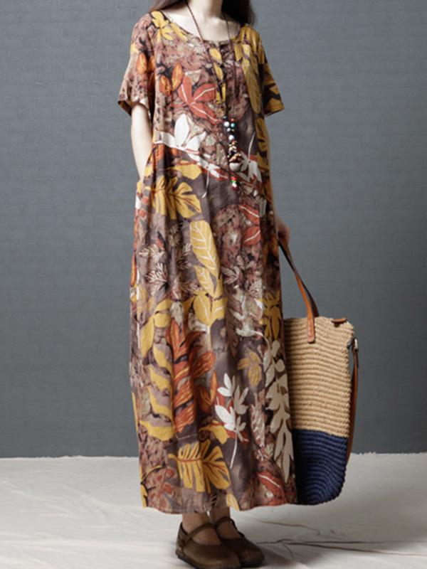 Loose  Oversize Printed Maxi Dress