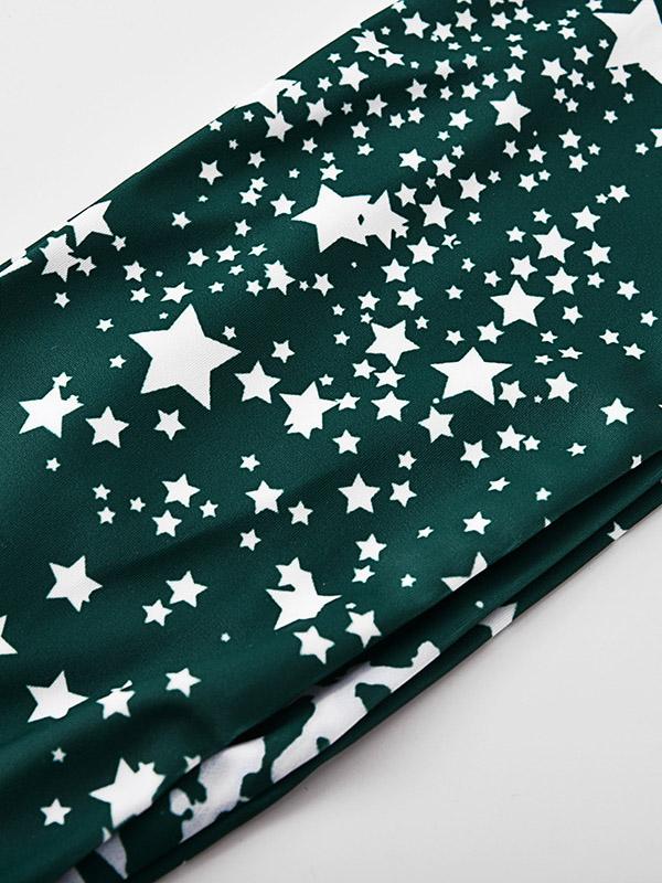 Sexy Strapless Starry Sky Printing Split Type Bikini Swimsuit