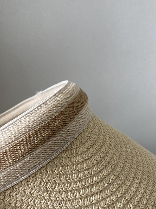 Simple Summer Contrast Color Straw Sun Hat