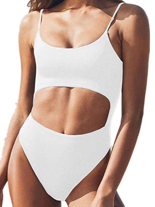 Sexy Sling Hollow  Bandage  One-Piece Type Swimwear