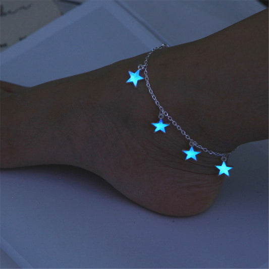 Luminous Star Tassel Foot Chain Accessory