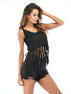 2019 Short Style Sleeveless Fringed Top