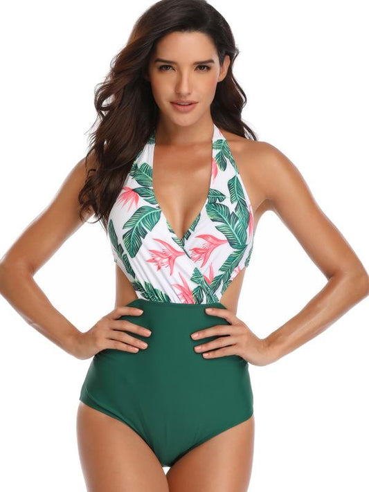 Sexy Backless Split-joint One-Piece Swimsuit