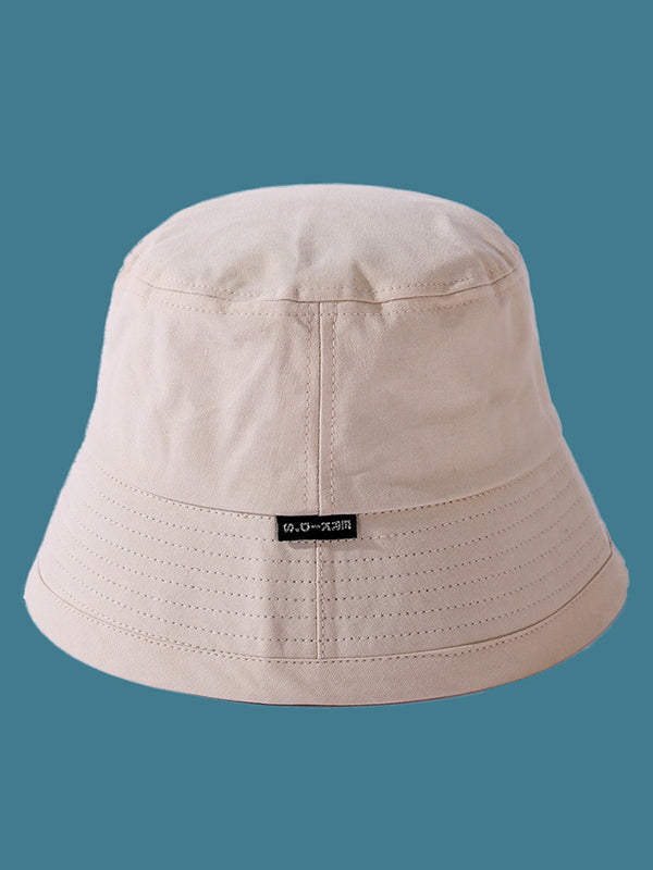 Casual Solid Color Wide Brim Fisherman Hat