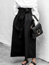 Black High Waisted Loose Solid Color Wide Leg Pants