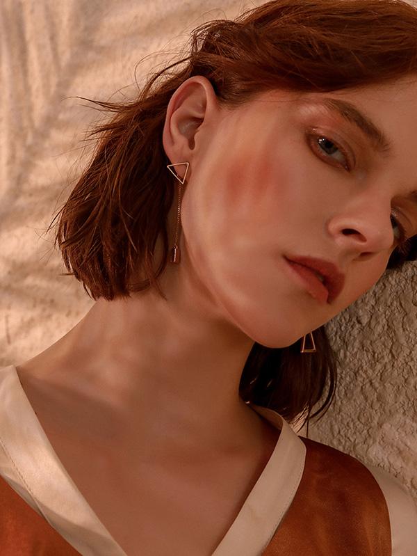 Asymmetric Geometry Eardrop Earrings