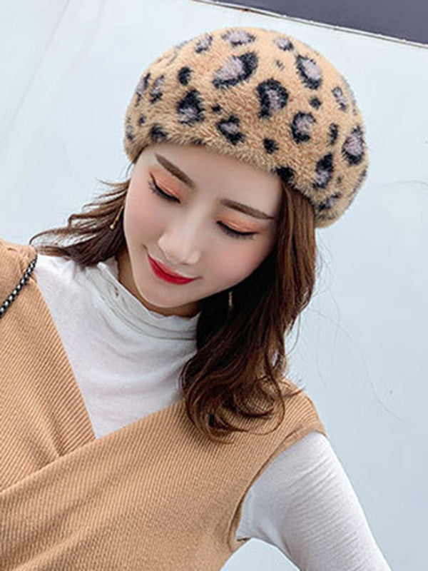 Stylish Leopard Beret Hat