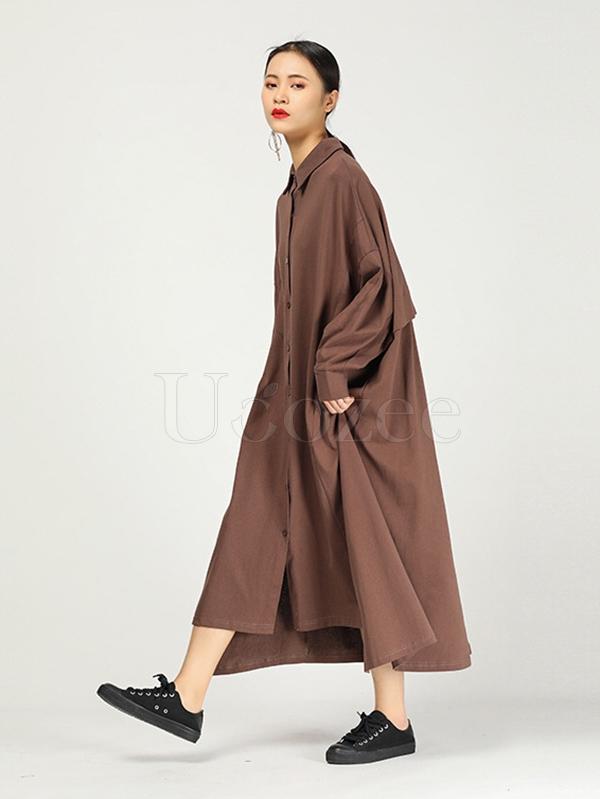 New Casual Pure Color Long Shirt Cover-up