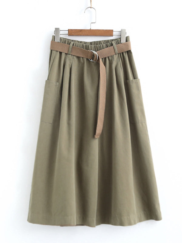 Urban Solid Color Empire Waisted Loose Wide Leg Pants