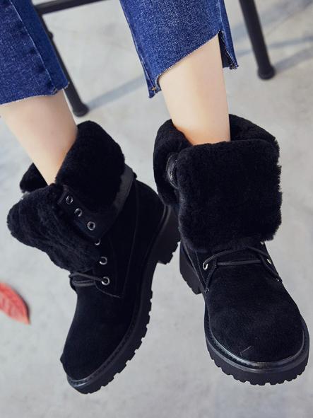 Fashion Solid Plush Soft Snow Boots