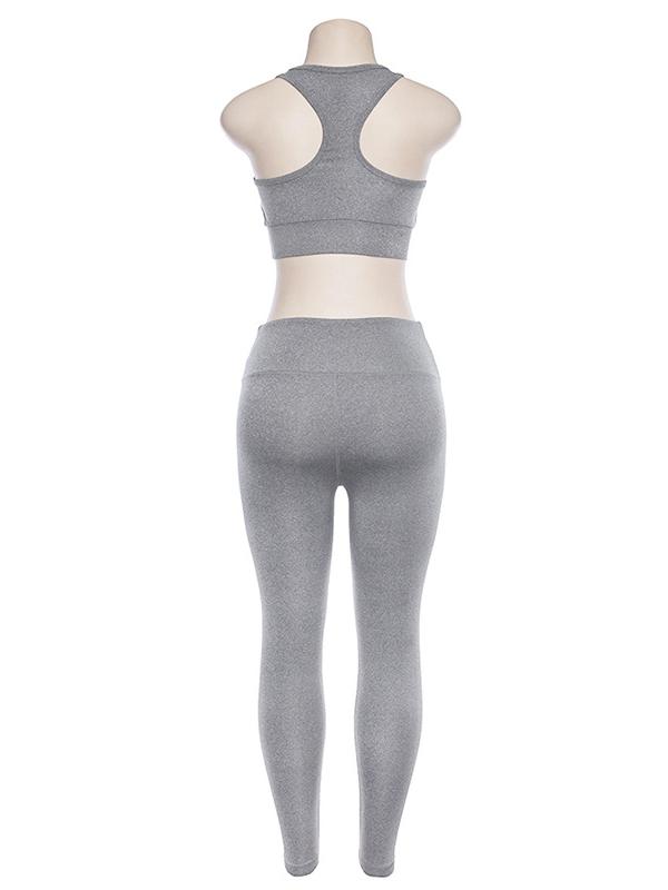 Solid Racerback Tanks And Leggings Yoga Suits