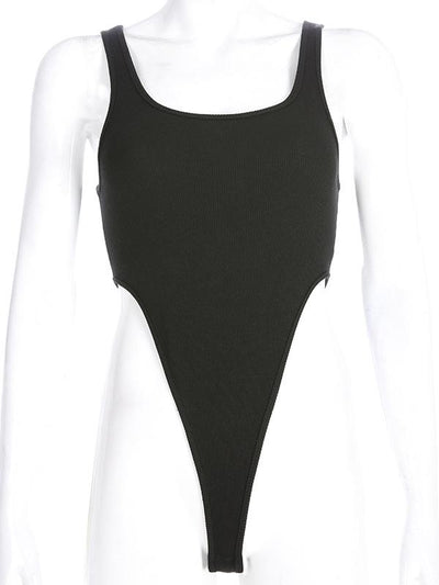 Sleevelss Side Hollow Bodysuits