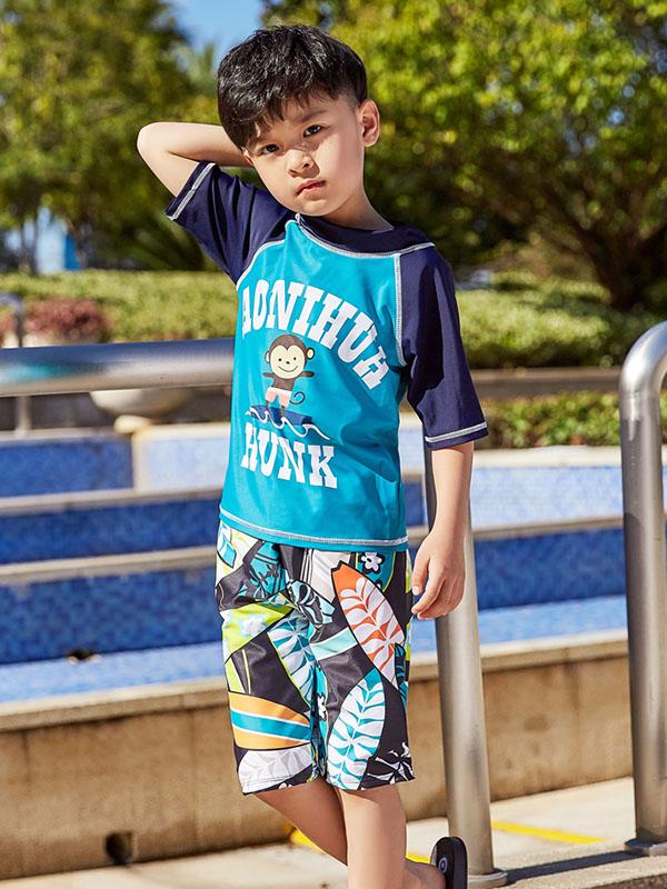 AONIHUA Monkey Printed Little Boy Swimwear