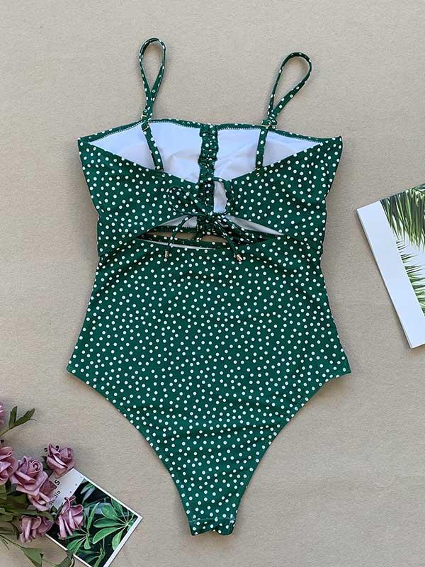 Polka Dot Bandage One-Piece Swimwear