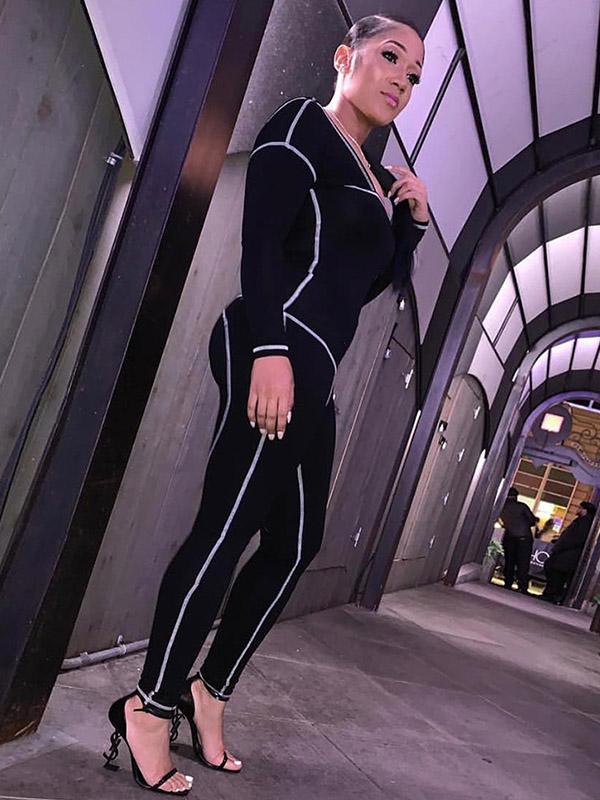 Solid Cropped Shoulder Split-joint Sports Suits