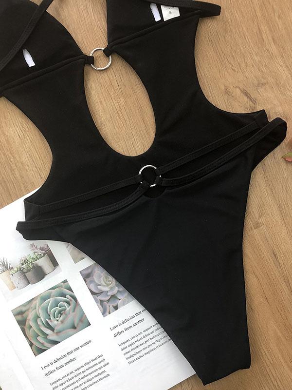 Sexy Hollow Bandage One-Piece Swimwear