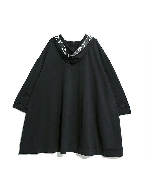 CASUAL SPLIT-JOINT HOODIE GOTH SWEATSHIRT DRESS